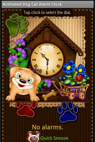 Android application Cat Dog Alarm Clock Widget screenshort
