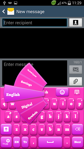 Pink Keyboard for Smartphone