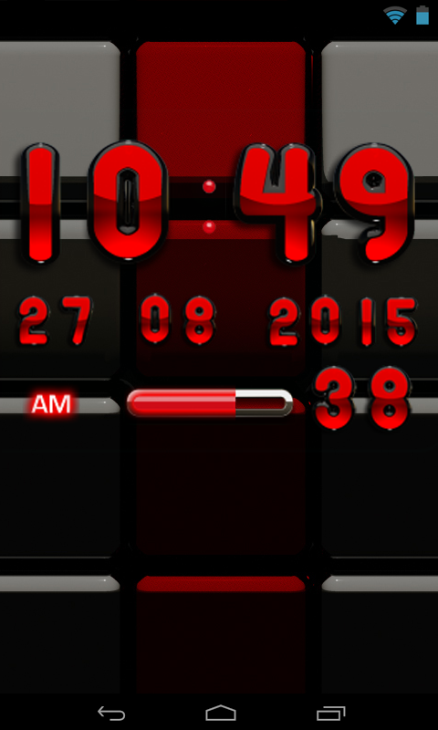 Digi Clock Black Red widget Screen 3