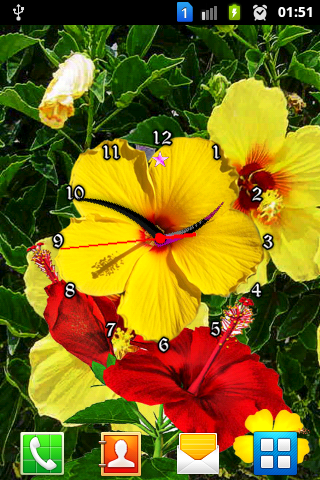 【免費娛樂App】Hibiscus Flower Clock-APP點子