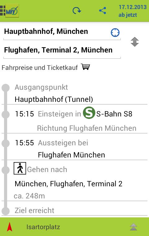 MVV-App Screen 2