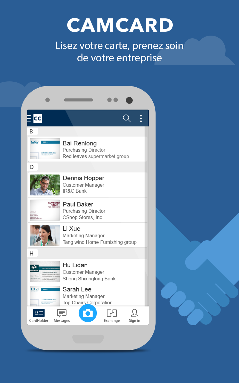 Android application CamCard - Business Card Reader screenshort