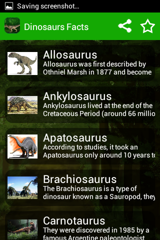 Android application Kids Dinosaur Pictures &amp; Facts screenshort