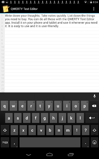 【免費生產應用App】QWERTY (Text Editor)-APP點子