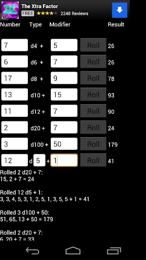 Dice Roller with Roll Log