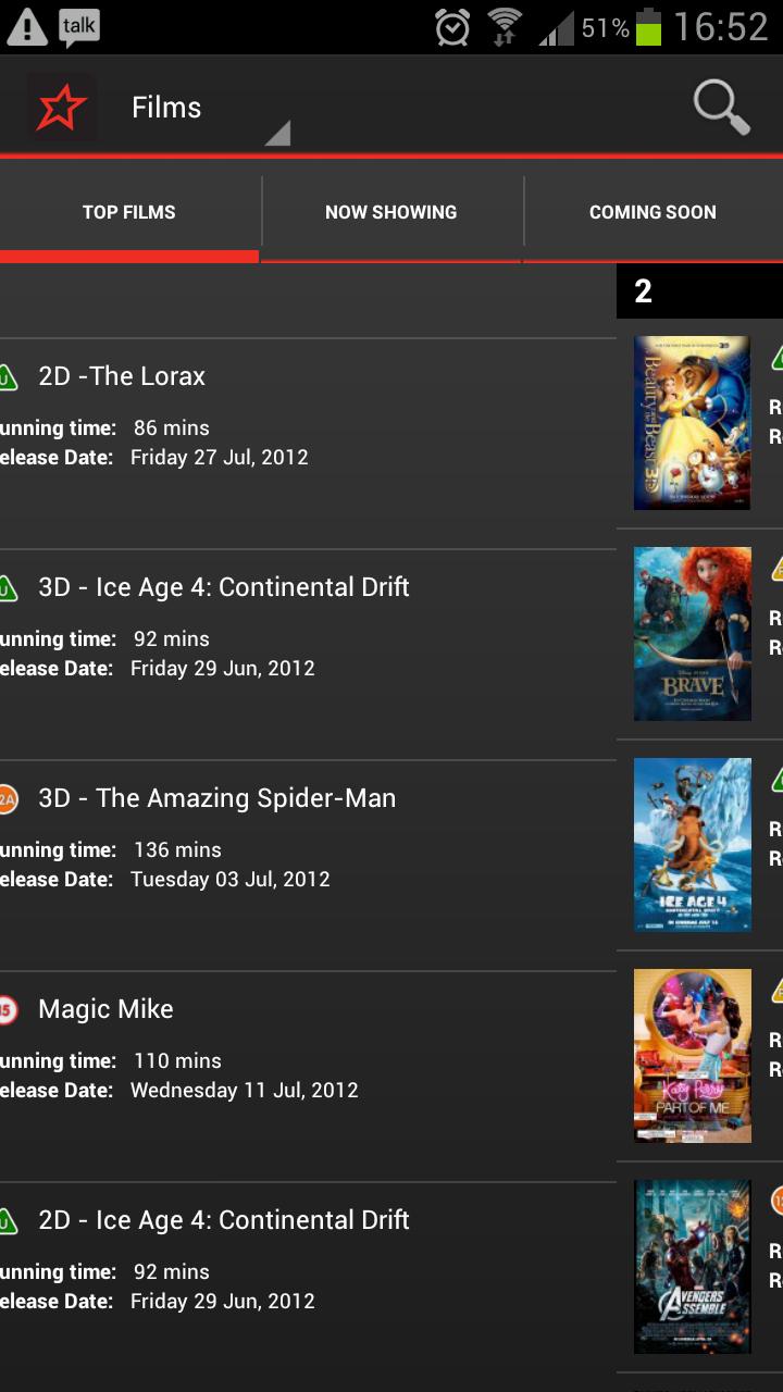 Android application Cineworld Cinemas - Official screenshort