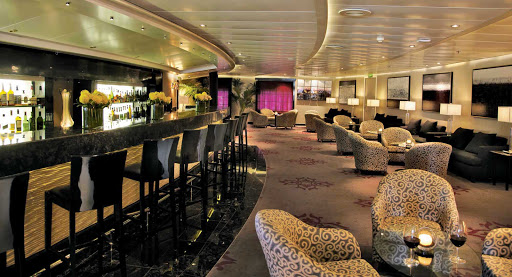 The Stars Lounge aboard Seven Seas Navigator is an ideal venue to see the night out.