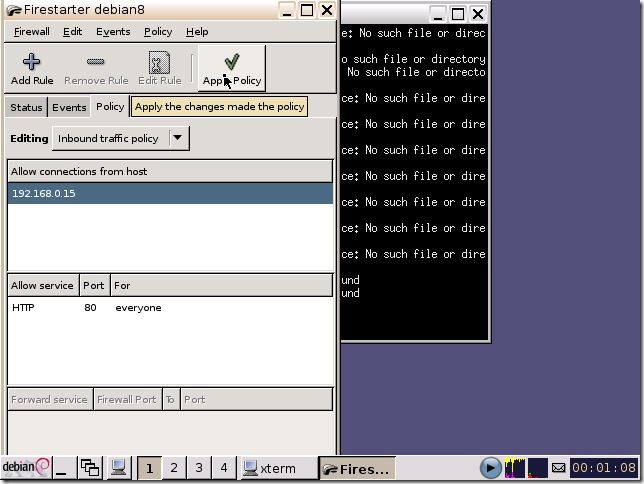 按下Apply Policy讓設定的規則執行