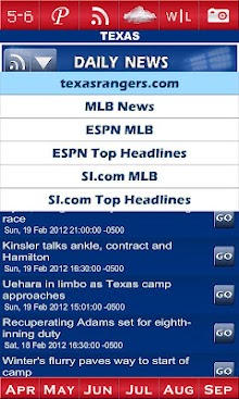 Rangers Pocket Schedule