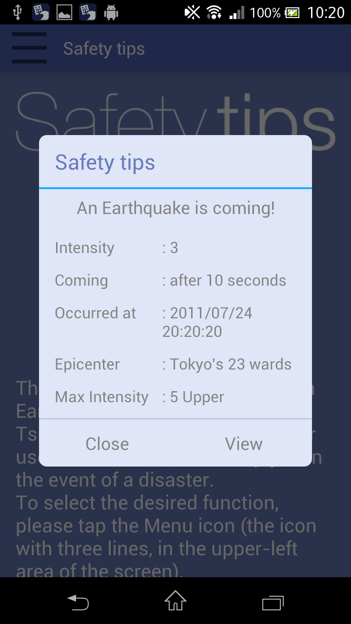 Android application Safety tips screenshort