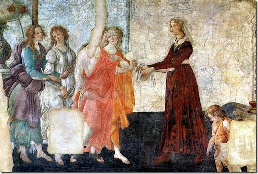 Alessandro FILIPEPI dit BOTTICELLI - Vénus et les Trois Grâces offrant des présents à une jeune fille