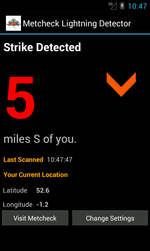 Realtime Lightning Detector Screen 2