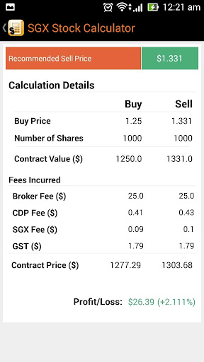 【免費財經App】SGX Stocks Calculator-APP點子