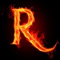 3D burning R code logo