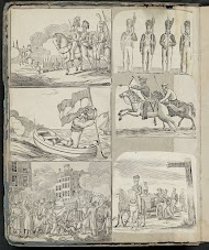 Albumblad met diverse voorstellingen