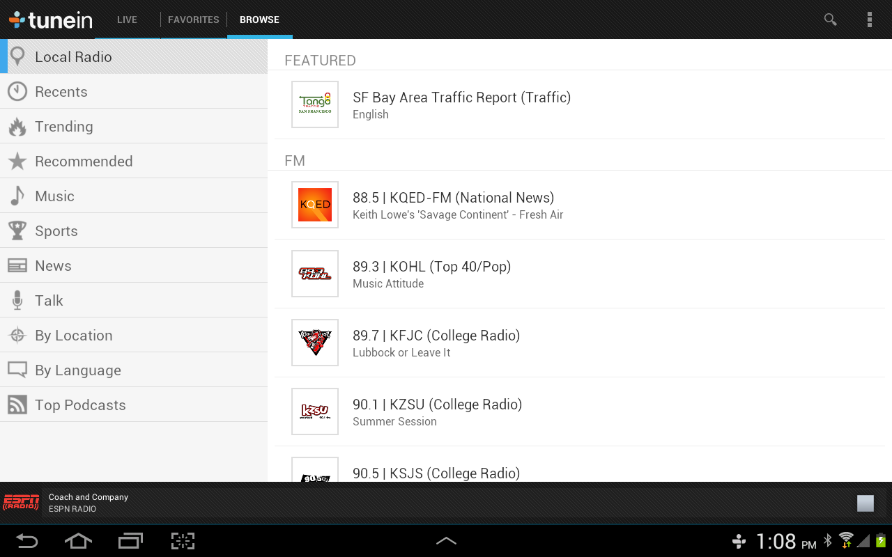 TuneIn Radio - screenshot