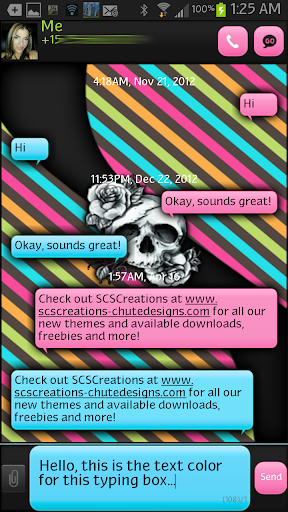 GO SMS - Rose Skulls 4