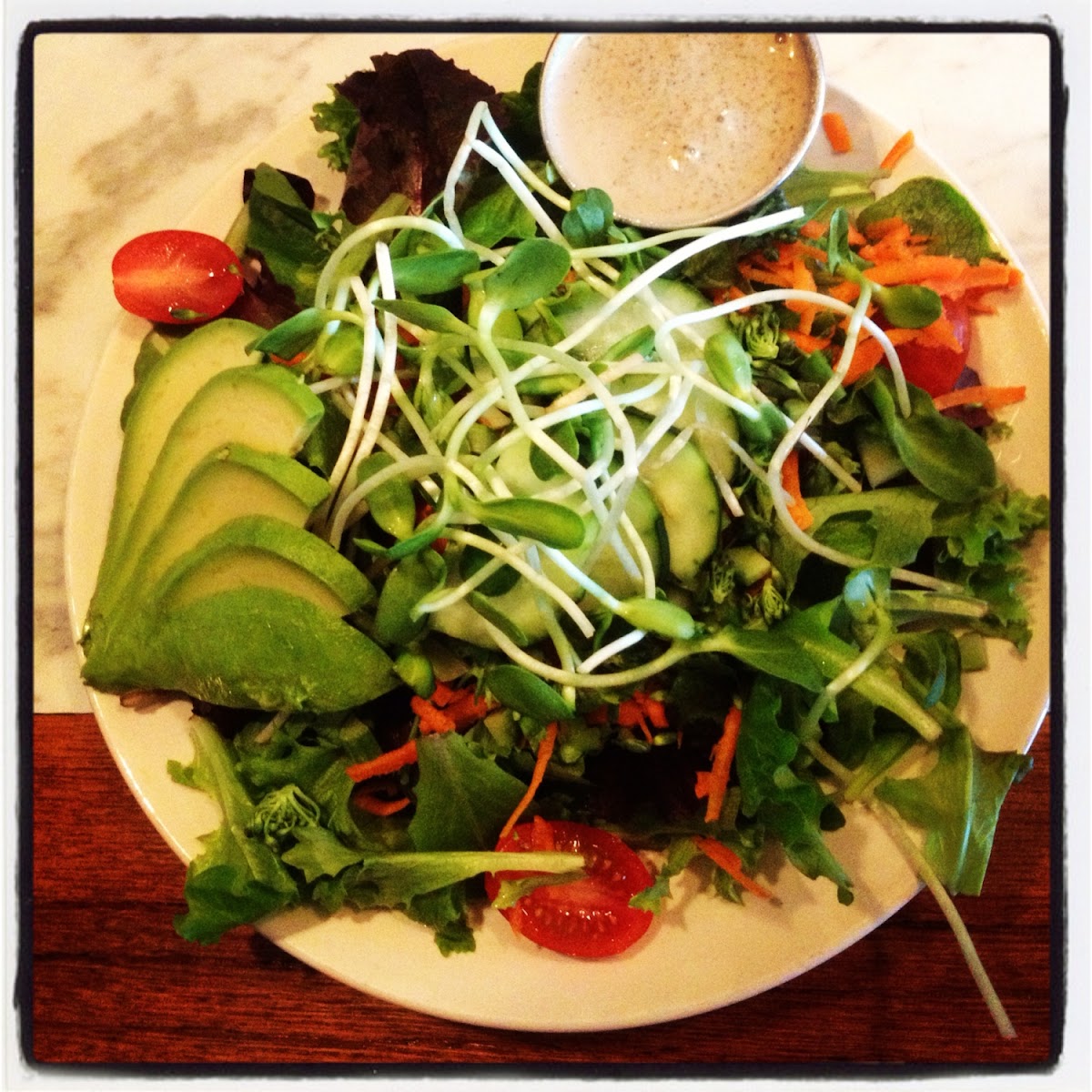 Small Green Thumb salad with Ranch dressing