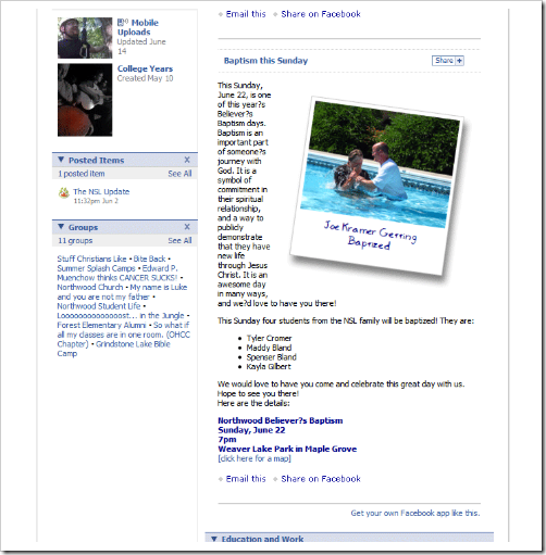 Facebook App Screenshot