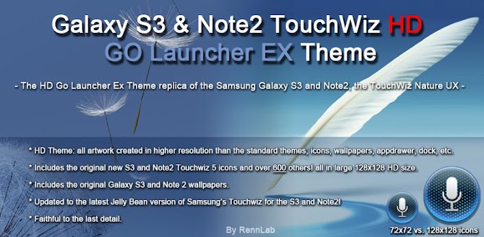 Android Theme: Galaxy S3 & Note2 HD GO Theme v3.4 Apk