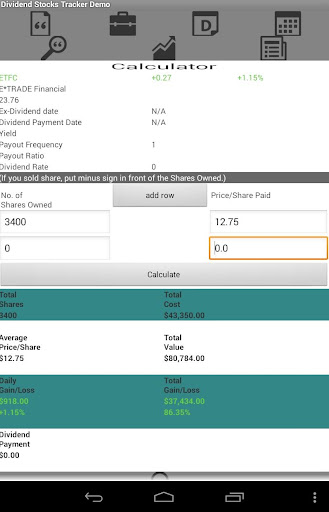 Stocks Dividend Tracker