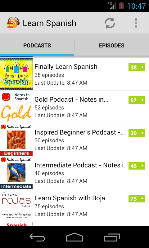 Spanish Podcasts Screen 2