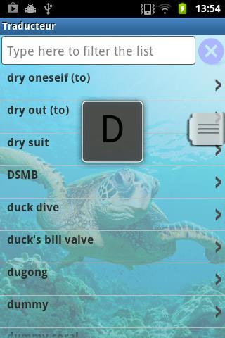 Divers Translator Screen 2