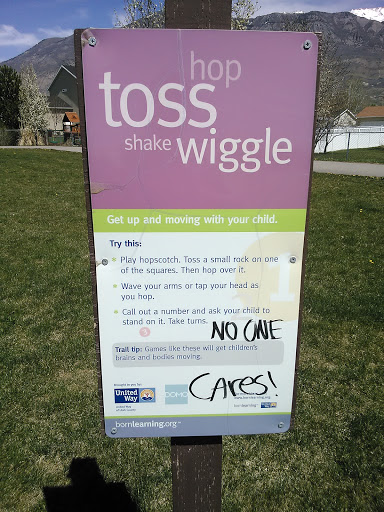 Hop Toss Shake Wiggle Sign
