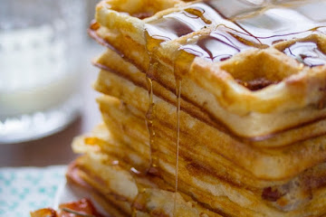 Crispy Overnight Yeast Waffles (Bacon &amp; Rosemary)