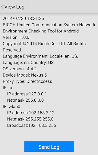 RICOH UCS Network Check Tool 1.0.2 Windows u7528 3
