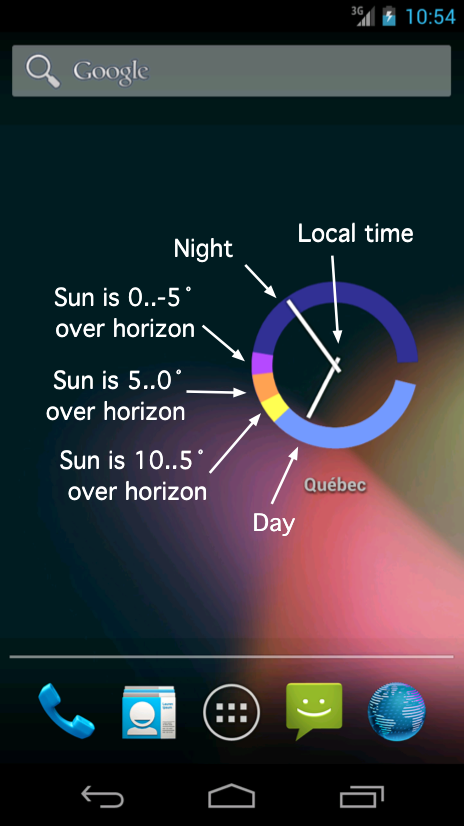 Sun Clock Widget Screen 3