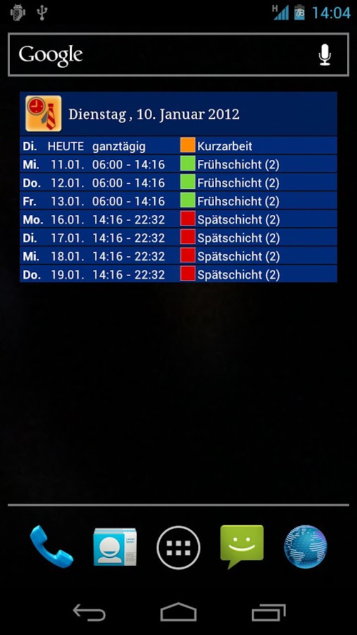 Work Calendar App