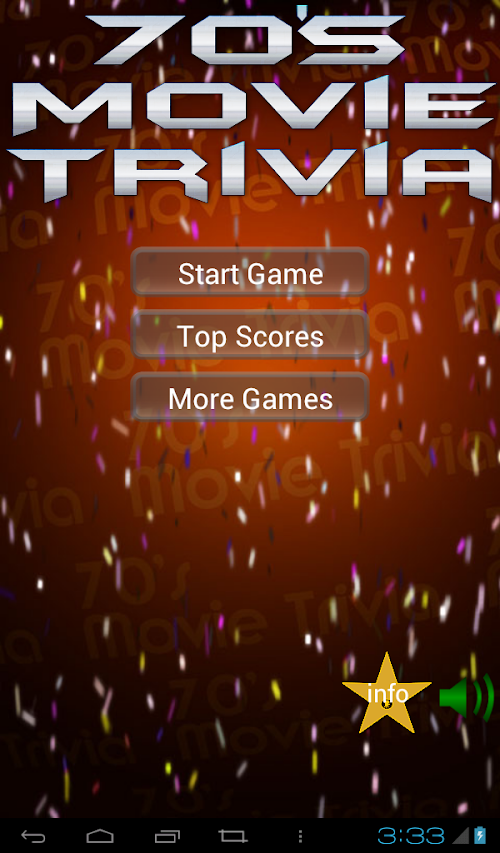 Android application 70s Movie Trivia screenshort