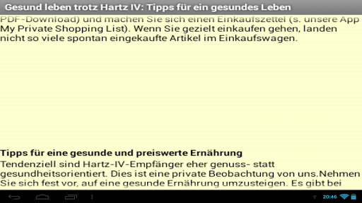 【免費健康App】Gesund leben trotz Hartz IV-APP點子