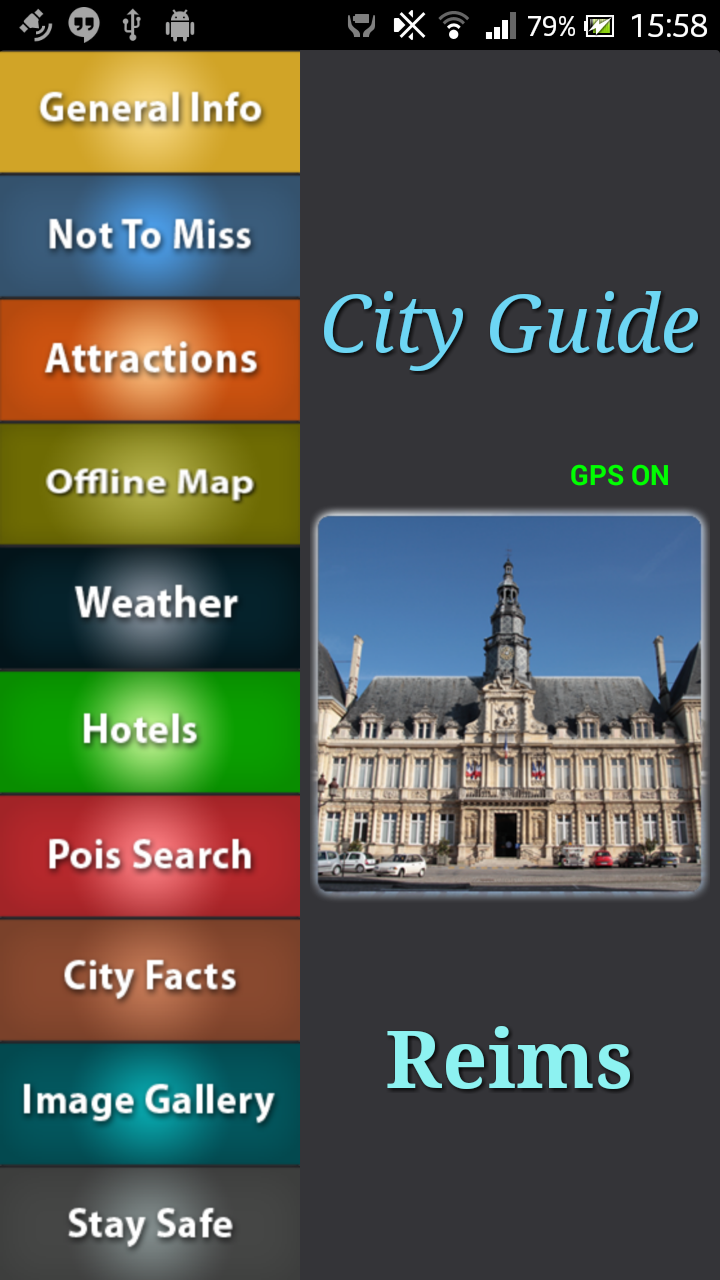 Reims Offline Map Guide Screen 1