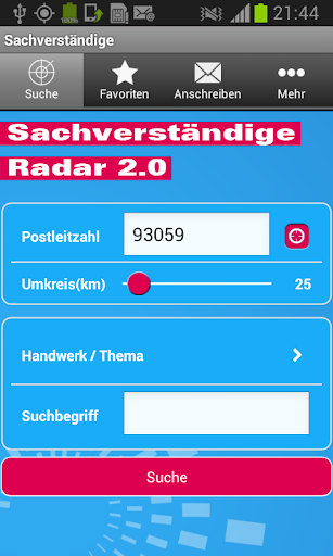 Sachverständigenradar 2.0