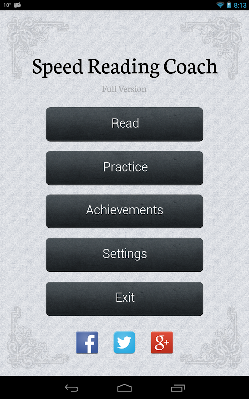 Android application Speed Reader screenshort