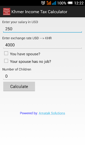 Khmer Income Tax Calculator