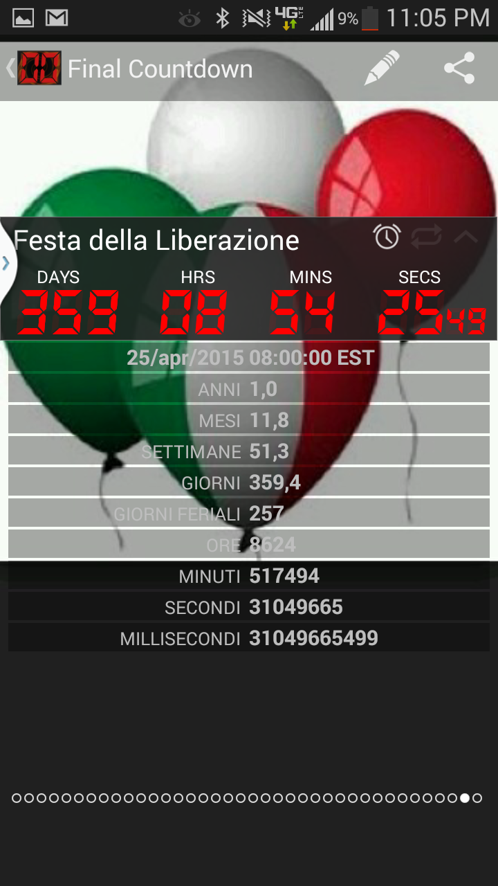 Android application Final Countdown - Future Timer screenshort