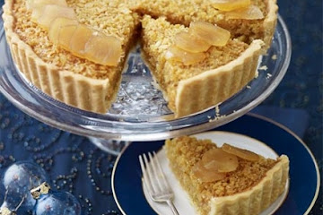 Stem ginger & treacle tart