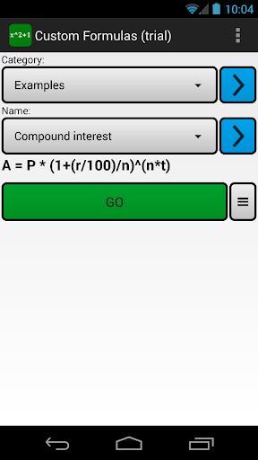 Custom Formulas trial