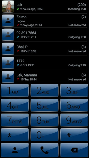 Dialer theme Gloss Blue