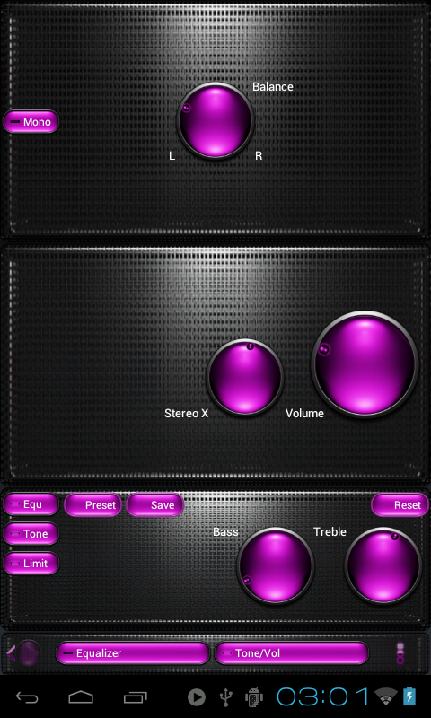 Poweramp skin TITAN DPINK GRID Screen 3