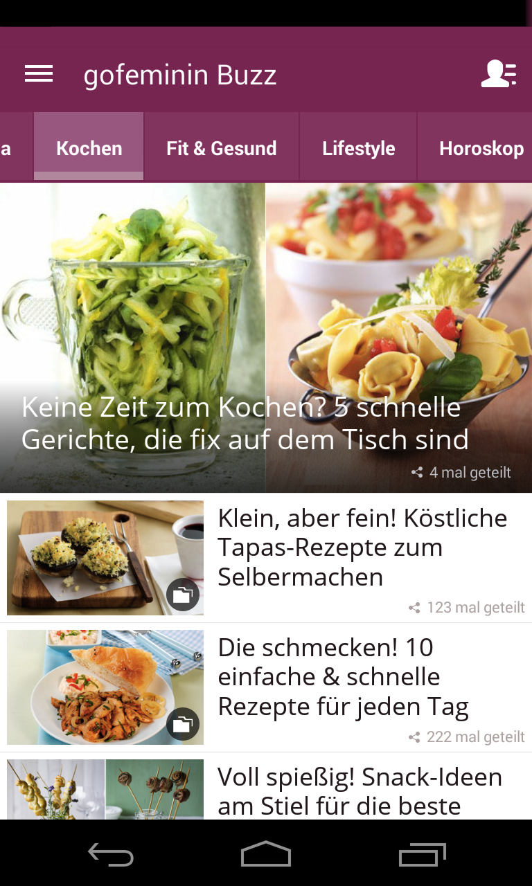 Android application wewomen Buzz screenshort