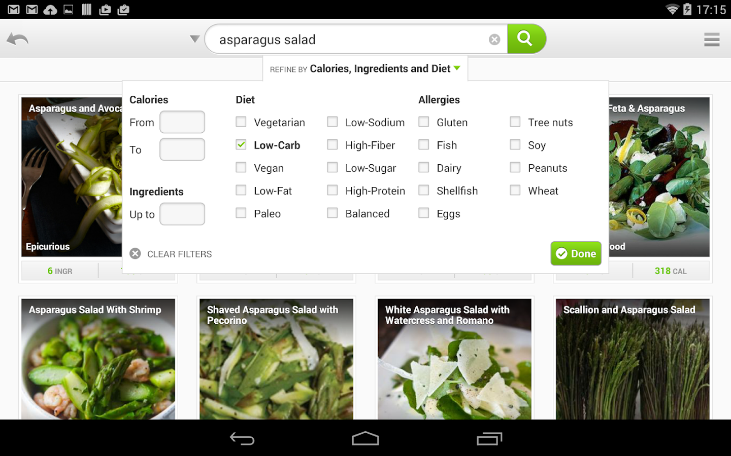   Recipes & Nutrition-skjermdump 