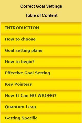 Correct Goal Settings