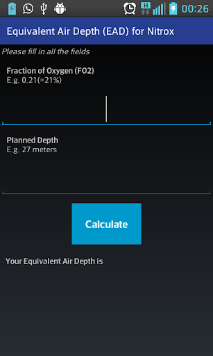 Scuba EAD Calculator