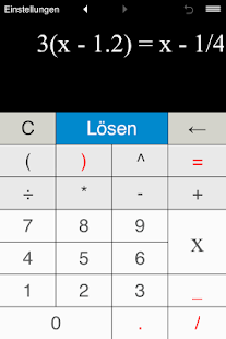 Android-Anwendung Equation Solver Screenshot