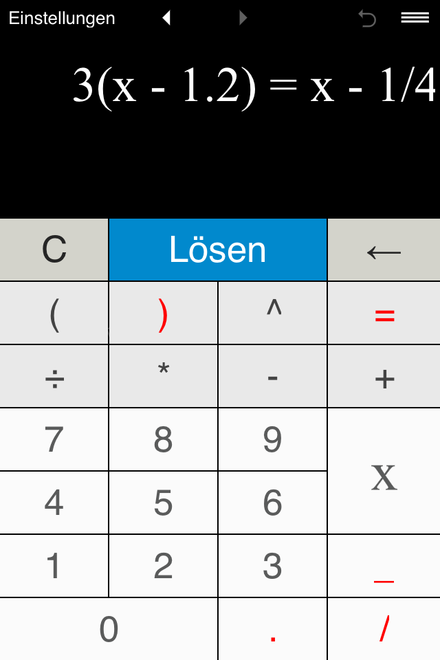 Android application Equation Solver screenshort