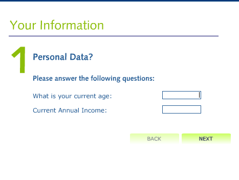 Retirement Planner Screen 2